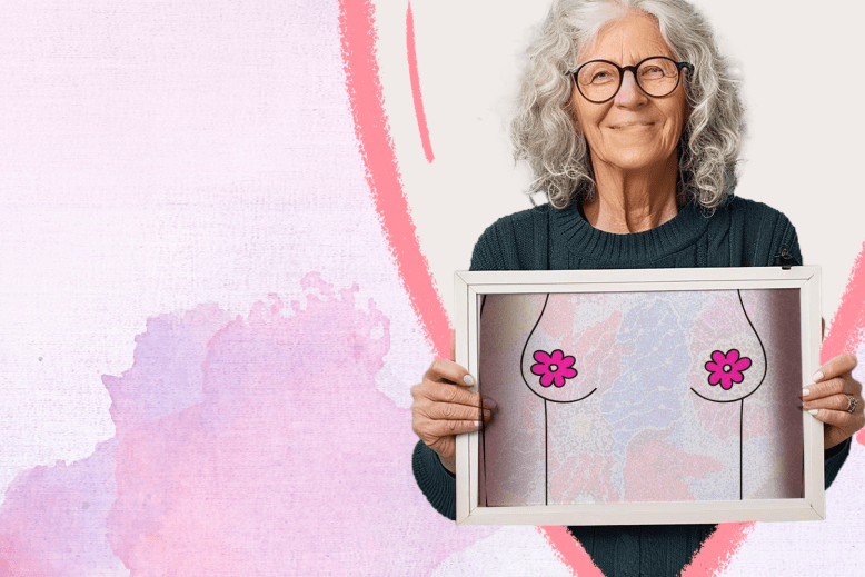 Imagen de una mujer que presenta una ilustración sobre el escanner de mamas, destacando su relevancia